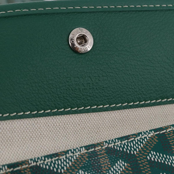 GOYARD Herringbone Saint Louis PM Tote Bag PVC Green Auth BA14601SM