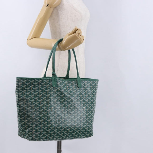 GOYARD Herringbone Saint Louis PM Tote Bag PVC Green Auth BA14601SM