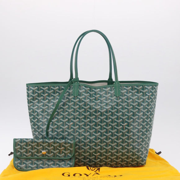 GOYARD Herringbone Saint Louis PM Tote Bag PVC Green Auth BA14601SM