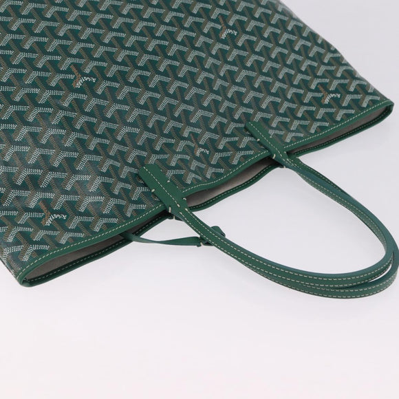GOYARD Herringbone Saint Louis PM Tote Bag PVC Green Auth BA14601SM