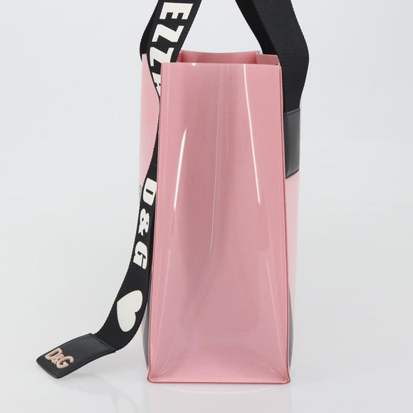 DOLCE&GABBANA Tote Bag Rubber Pink Black Auth BA14603M