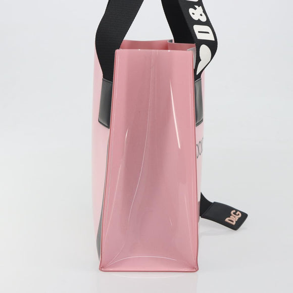 DOLCE&GABBANA Tote Bag Rubber Pink Black Auth BA14603M