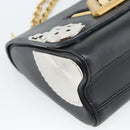 LOUIS VUITTON Twist MM Shoulder Bag Leather Black Gold Tone LV Auth BA14604SAM-14