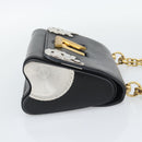 LOUIS VUITTON Twist MM Shoulder Bag Leather Black Gold Tone LV Auth BA14604SAM-4