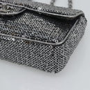 CHANEL Matelasse 25 Chain Shoulder Bag Sequin Silver CC Auth BA14607SM-8