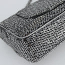 CHANEL Matelasse 25 Chain Shoulder Bag Sequin Silver CC Auth BA14607SM-17