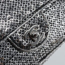 CHANEL Matelasse 25 Chain Shoulder Bag Sequin Silver CC Auth BA14607SM-18