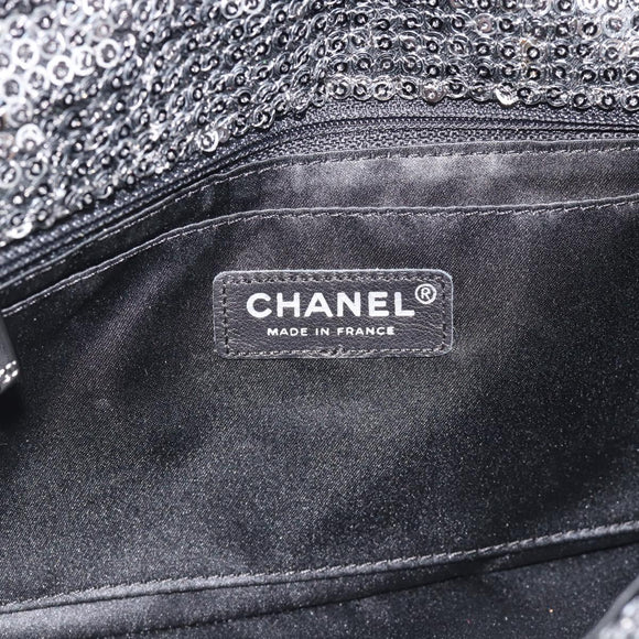 CHANEL Matelasse 25 Chain Shoulder Bag Sequin Silver CC Auth BA14607SM