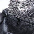 CHANEL Matelasse 25 Chain Shoulder Bag Sequin Silver CC Auth BA14607SM-22