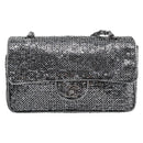 CHANEL Matelasse 25 Chain Shoulder Bag Sequin Silver CC Auth BA14607SM-13