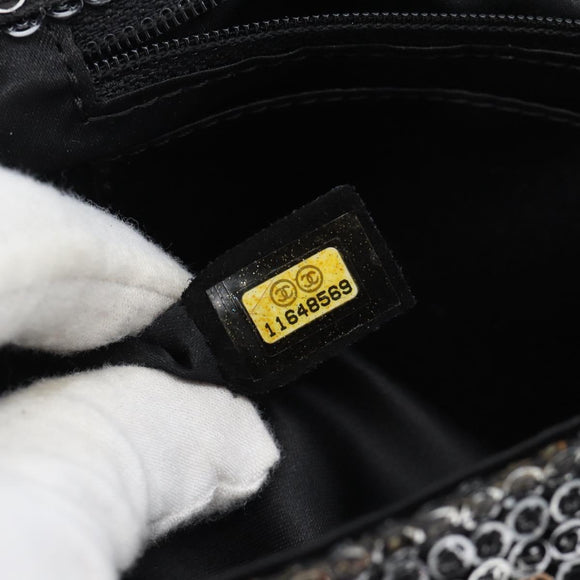 CHANEL Matelasse 25 Chain Shoulder Bag Sequin Silver CC Auth BA14607SM
