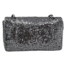 CHANEL Matelasse 25 Chain Shoulder Bag Sequin Silver CC Auth BA14607SM-2