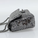 CHANEL Matelasse 25 Chain Shoulder Bag Sequin Silver CC Auth BA14607SM-3