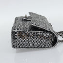 CHANEL Matelasse 25 Chain Shoulder Bag Sequin Silver CC Auth BA14607SM-4