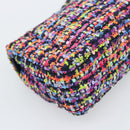 CHANEL Matelasse 20 Chain Shoulder Bag Tweed Multicolor Gold CC Auth BA14608SM-16