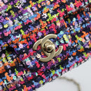 CHANEL Matelasse 20 Chain Shoulder Bag Tweed Multicolor Gold CC Auth BA14608SM-17