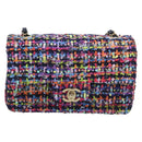 CHANEL Matelasse 20 Chain Shoulder Bag Tweed Multicolor Gold CC Auth BA14608SM-13