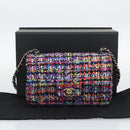CHANEL Matelasse 20 Chain Shoulder Bag Tweed Multicolor Gold CC Auth BA14608SM-12