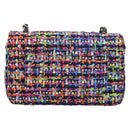 CHANEL Matelasse 20 Chain Shoulder Bag Tweed Multicolor Gold CC Auth BA14608SM-2