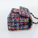CHANEL Matelasse 20 Chain Shoulder Bag Tweed Multicolor Gold CC Auth BA14608SM-4