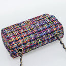 CHANEL Matelasse 20 Chain Shoulder Bag Tweed Multicolor Gold CC Auth BA14608SM-6