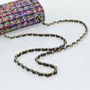 CHANEL Matelasse 20 Chain Shoulder Bag Tweed Multicolor Gold CC Auth BA14608SM-7