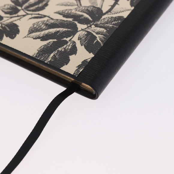 GUCCI Note Book Canvas Beige Black Auth BA14609M