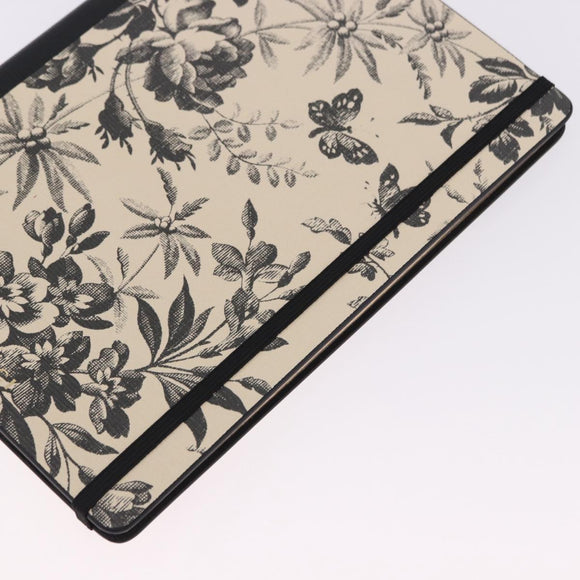 GUCCI Note Book Canvas Beige Black Auth BA14609M