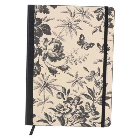 GUCCI Note Book Canvas Beige Black Auth BA14609M