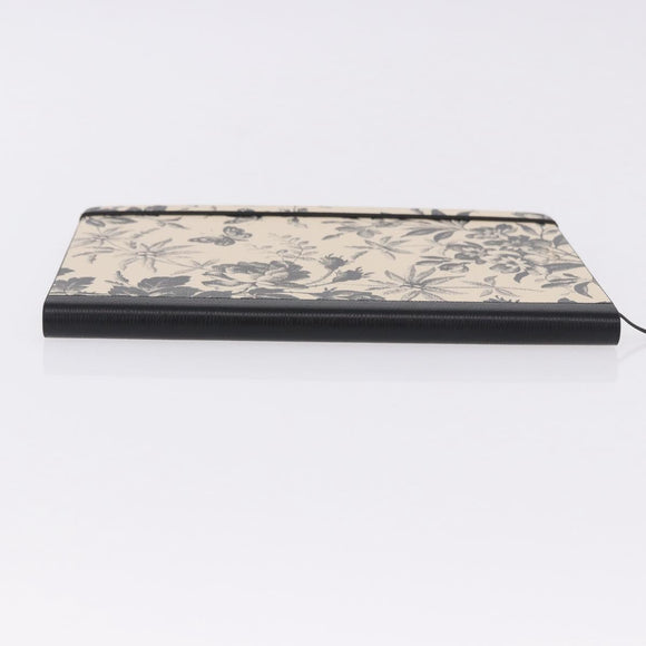GUCCI Note Book Canvas Beige Black Auth BA14609M