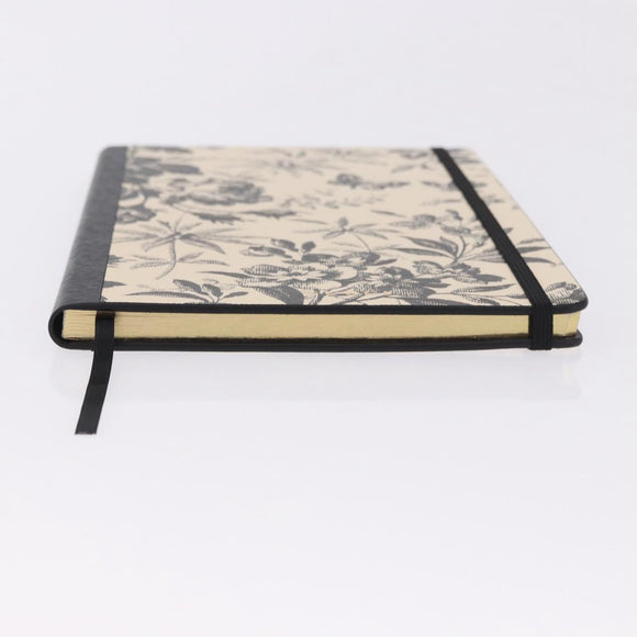 GUCCI Note Book Canvas Beige Black Auth BA14609M