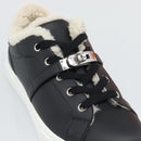 HERMES Day Kelly Buckle Sneakers Leather Black White Auth BA14611SAM-20