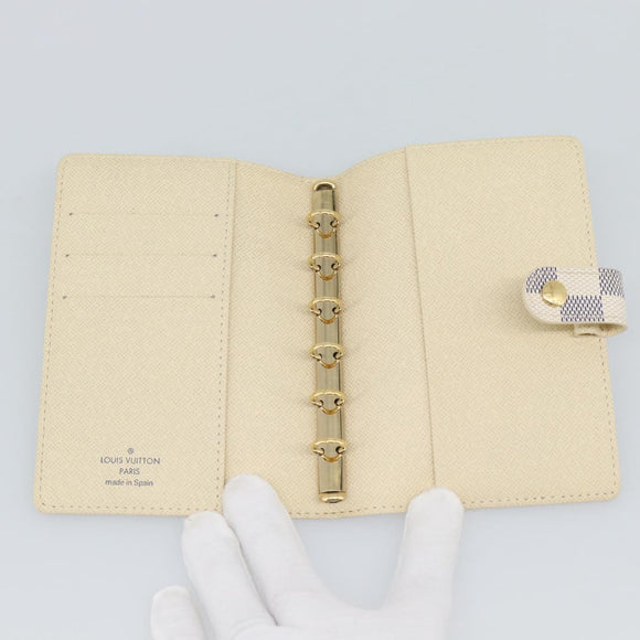 LOUIS VUITTON Damier Azur Agenda PM Day Planner Cover R20706 LV Auth BA14612V
