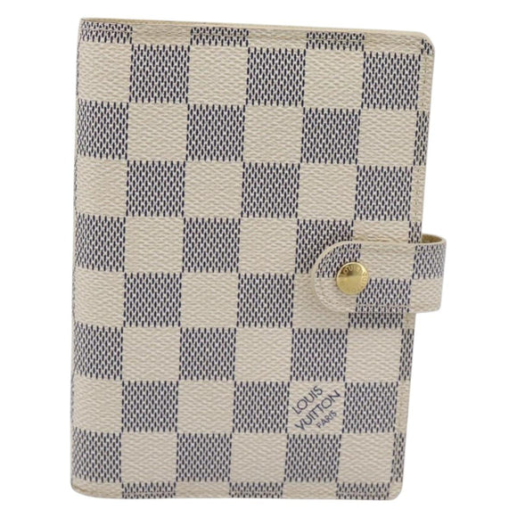 LOUIS VUITTON Damier Azur Agenda PM Day Planner Cover R20706 LV Auth BA14612V