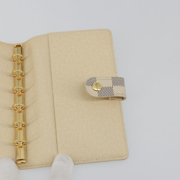 LOUIS VUITTON Damier Azur Agenda PM Day Planner Cover R20706 LV Auth BA14613V