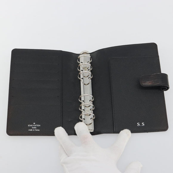 LOUIS VUITTON Epi Electric Agenda MM Day Planner Cover Black R2004N Auth BA14616