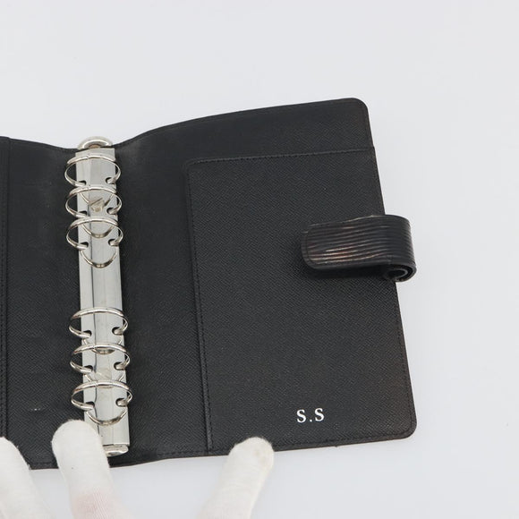 LOUIS VUITTON Epi Electric Agenda MM Day Planner Cover Black R2004N Auth BA14616