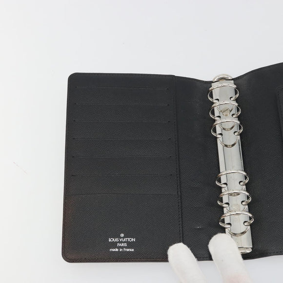 LOUIS VUITTON Epi Electric Agenda MM Day Planner Cover Black R2004N Auth BA14616