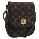 LOUIS VUITTON Monogram Mini Lin Pochette Cancoon Ebene M95313 LV Auth BA14618A-1