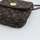 LOUIS VUITTON Monogram Mini Lin Pochette Cancoon Ebene M95313 LV Auth BA14618A-14