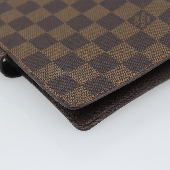 LOUIS VUITTON Damier Ebene Agenda MM Day Planner Cover R20240 LV Auth BA14619