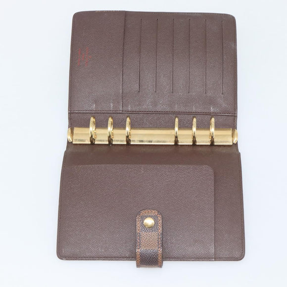 LOUIS VUITTON Damier Ebene Agenda MM Day Planner Cover R20240 LV Auth BA14619