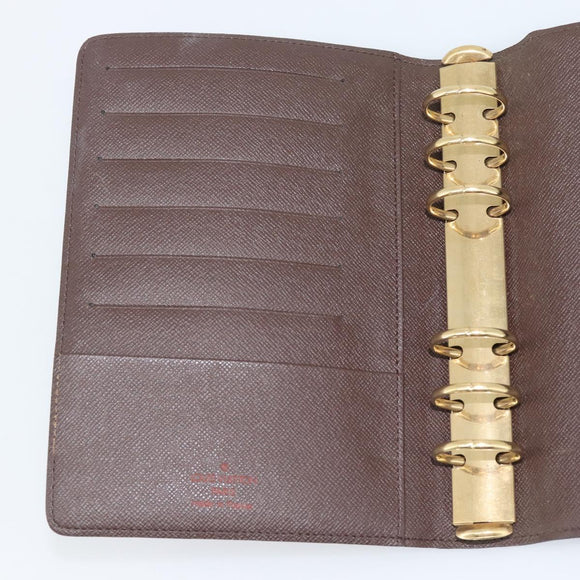 LOUIS VUITTON Damier Ebene Agenda MM Day Planner Cover R20240 LV Auth BA14619