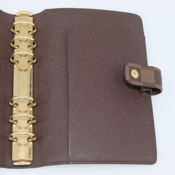 LOUIS VUITTON Damier Ebene Agenda MM Day Planner Cover R20240 LV Auth BA14619