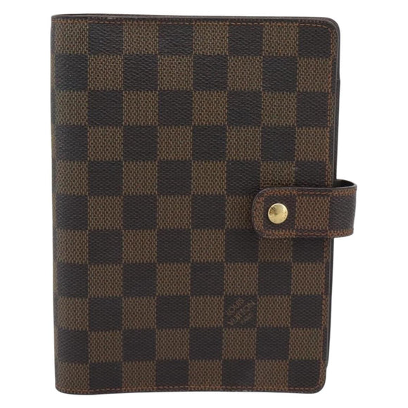 LOUIS VUITTON Damier Ebene Agenda MM Day Planner Cover R20240 LV Auth BA14619