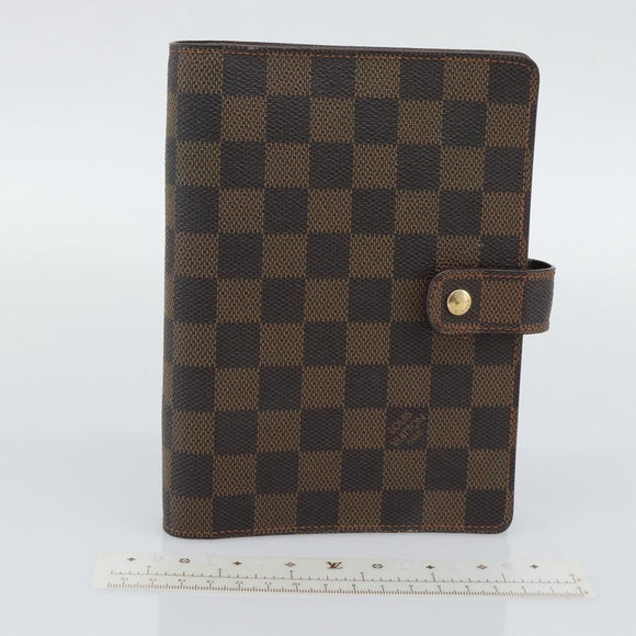 LOUIS VUITTON Damier Ebene Agenda MM Day Planner Cover R20240 LV Auth BA14619