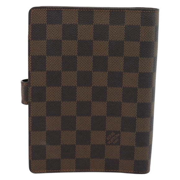 LOUIS VUITTON Damier Ebene Agenda MM Day Planner Cover R20240 LV Auth BA14619