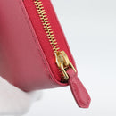 PRADA Saffiano Long Wallet Pink Gold Tone Auth BA14620V-12