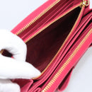 PRADA Saffiano Long Wallet Pink Gold Tone Auth BA14620V-19
