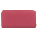 PRADA Saffiano Long Wallet Pink Gold Tone Auth BA14620V-3